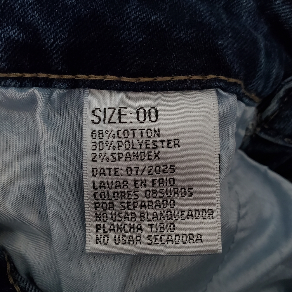 BAMBOO Cross Embroidered Blue Flare Jeans Size 00 - Picture 9 of 9